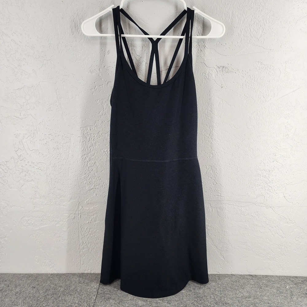 Old Navy Active Cloud+ Go-Dry Exercise Dress Black Strappy Back Women M Tall